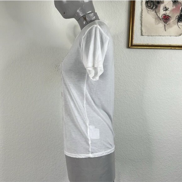 Reformation Love Your Mother Earth Tee Crew Neck Semi Sheer Planet Printed Tee - Picture 5 of 8